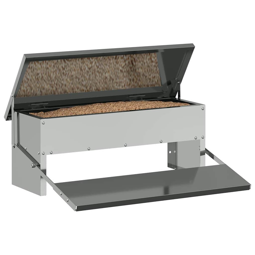 Feeder s nogom za piliće Srebrno 48,5 x 39,5 x 19 cm