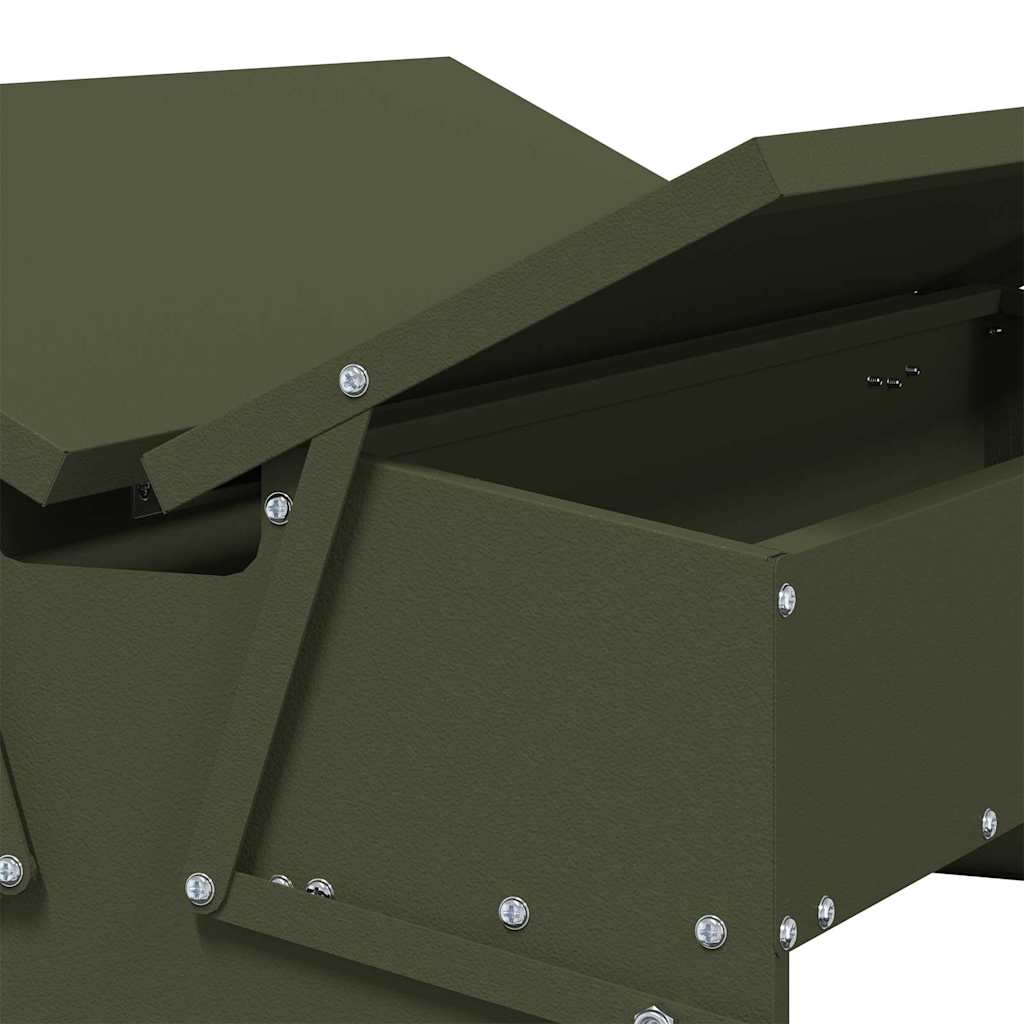 Feeder s nogom za piliće Maslinasto zelena 75 x 53 x 20,5 cm