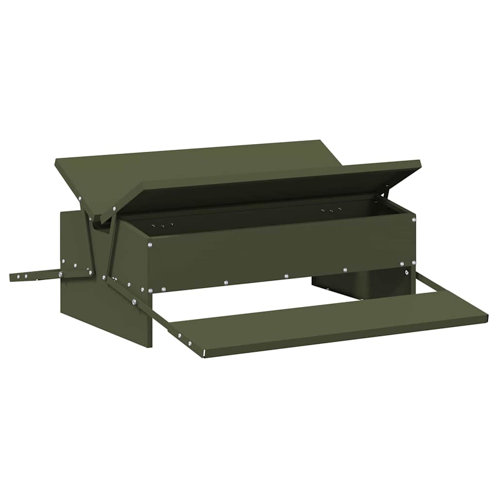Feeder s nogom za piliće Maslinasto zelena 75 x 53 x 20,5 cm