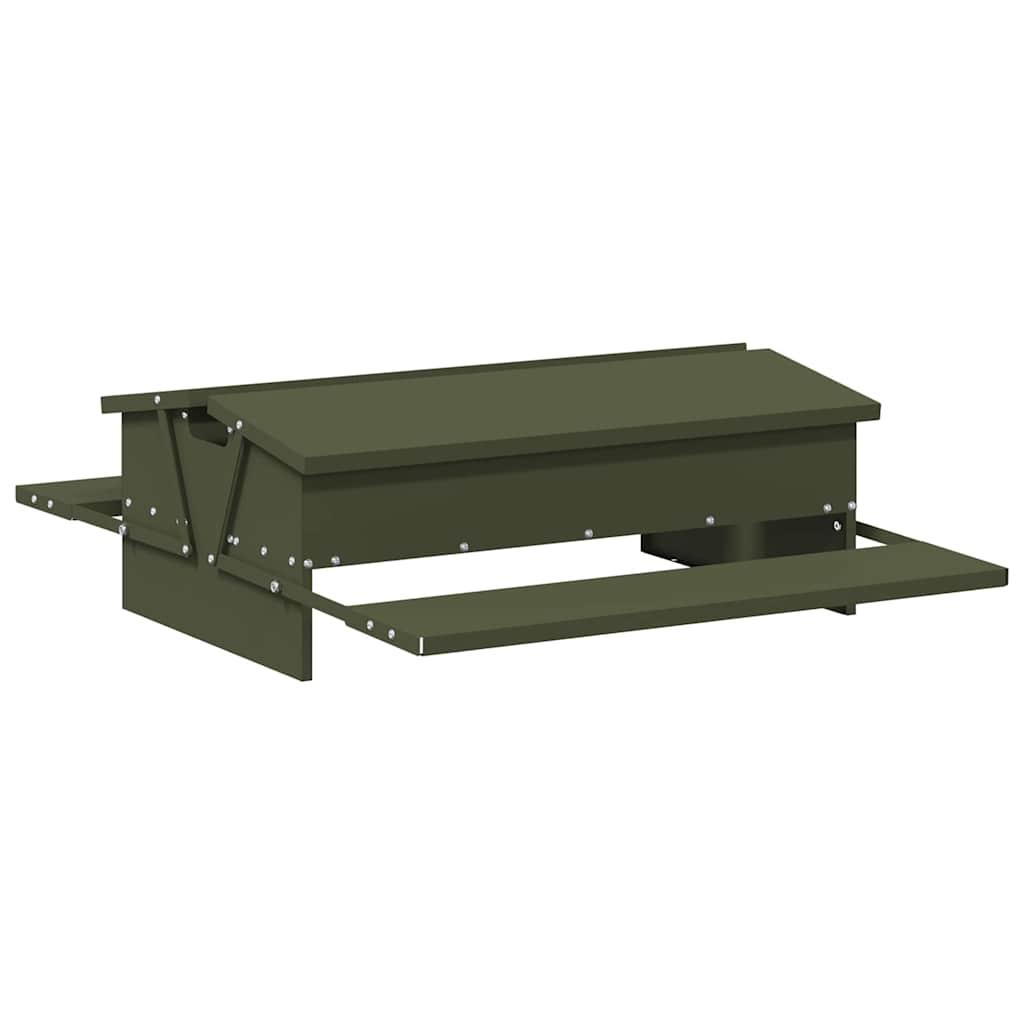 Feeder s nogom za piliće Maslinasto zelena 75 x 53 x 20,5 cm