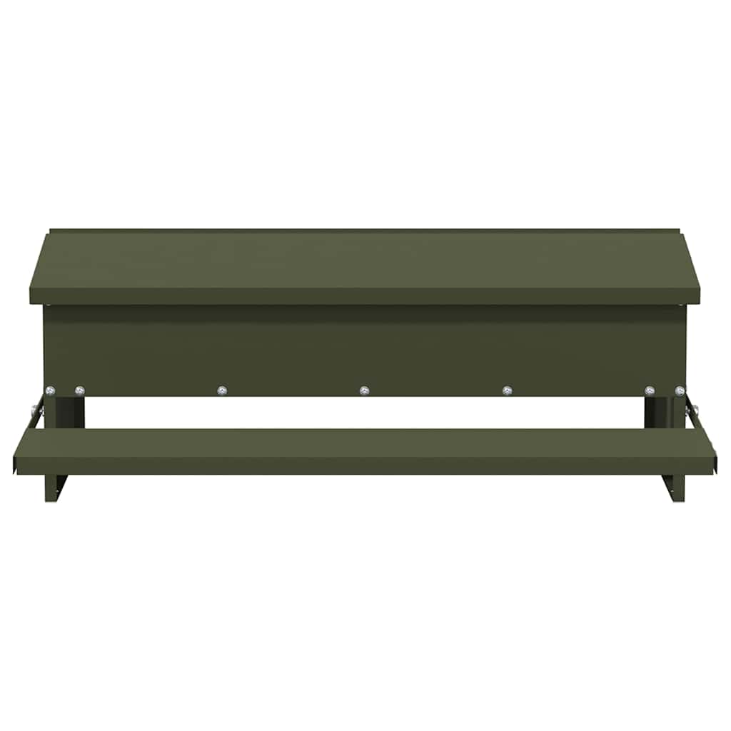 Feeder s nogom za piliće Maslinasto zelena 75 x 53 x 20,5 cm