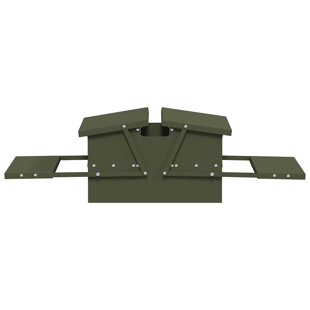 Feeder s nogom za piliće Maslinasto zelena 75 x 53 x 20,5 cm