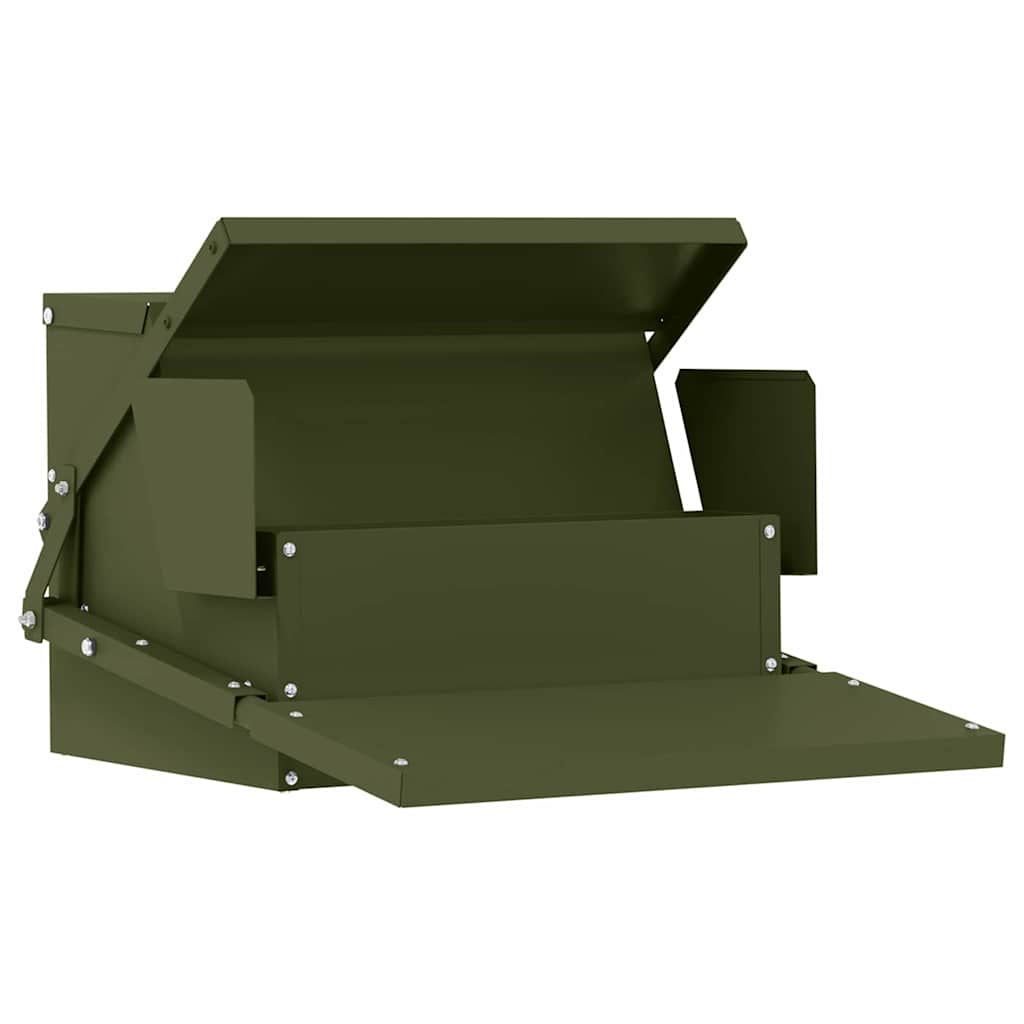 Feeder s nogom za piliće Maslinasto zelena 50 x 40 x 29 cm