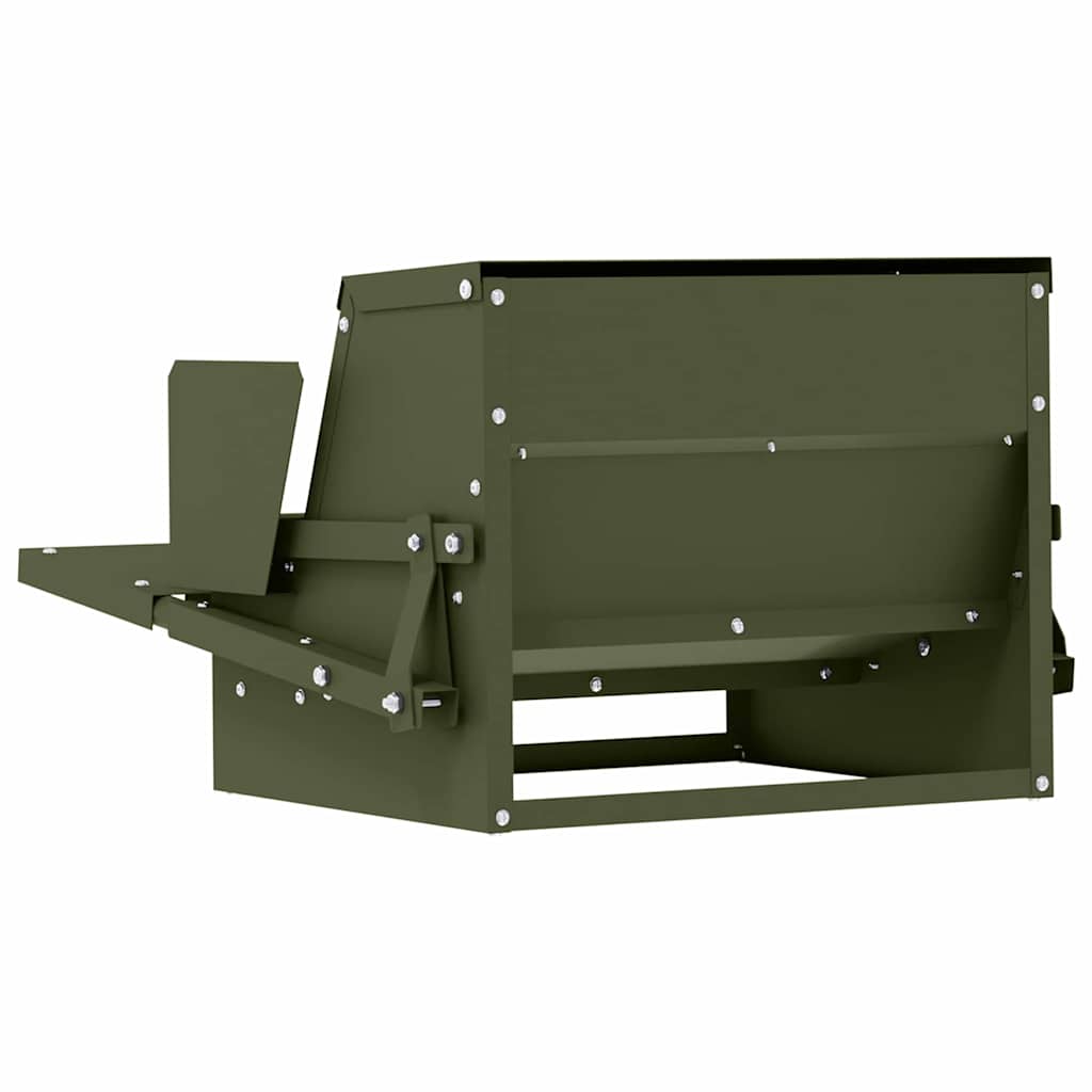 Feeder s nogom za piliće Maslinasto zelena 50 x 40 x 29 cm