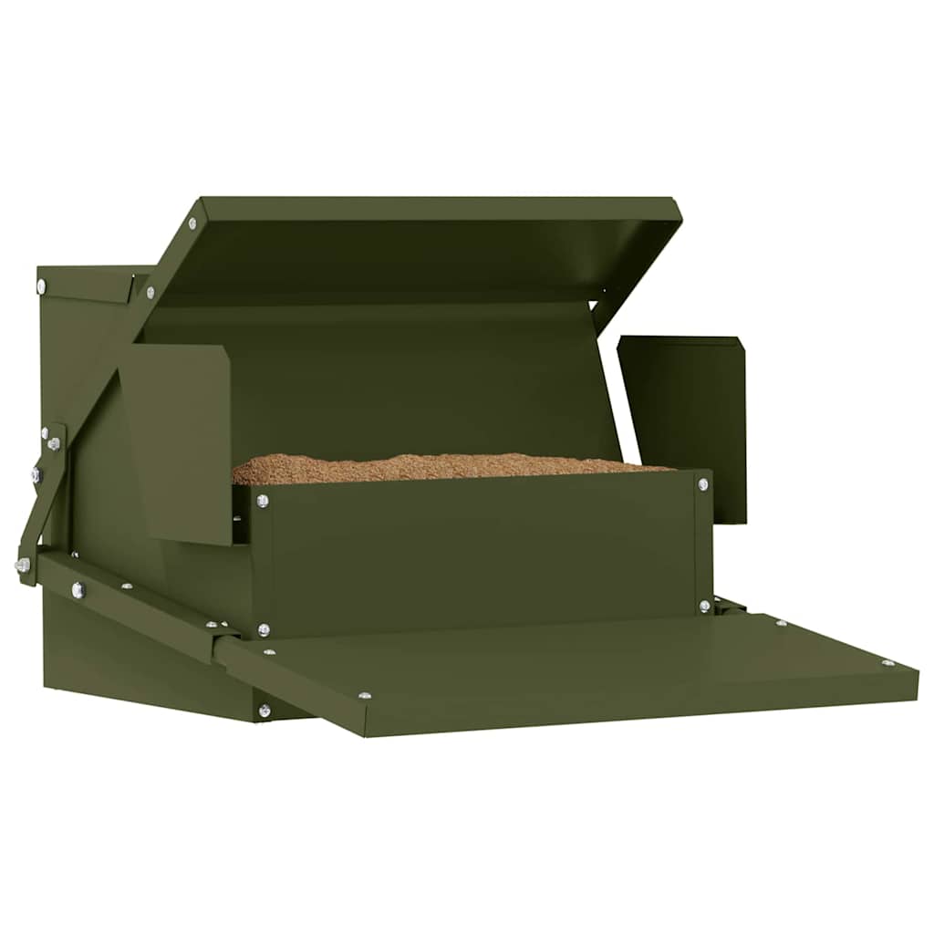 Feeder s nogom za piliće Maslinasto zelena 50 x 40 x 29 cm