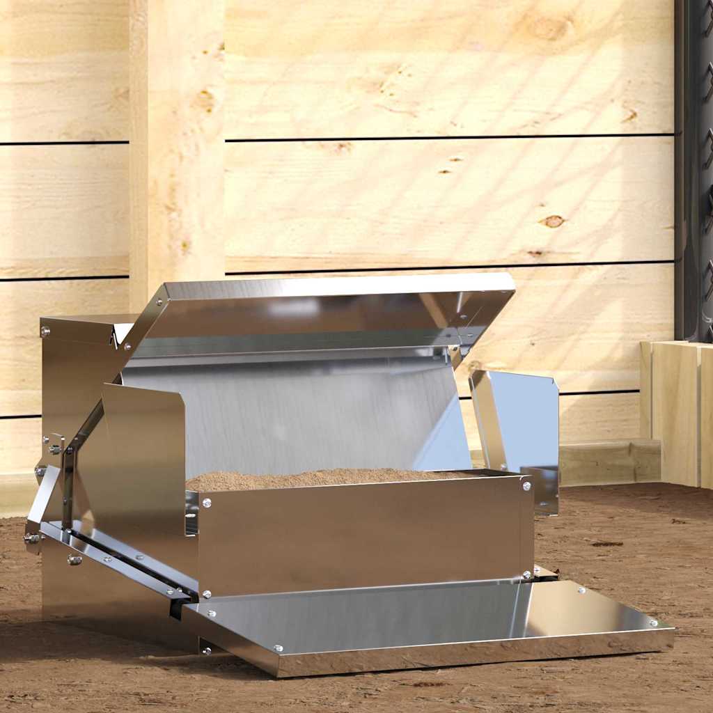 Feeder s nogom za piliće Srebrno 50 x 40 x 29 cm Cinkani čelik
