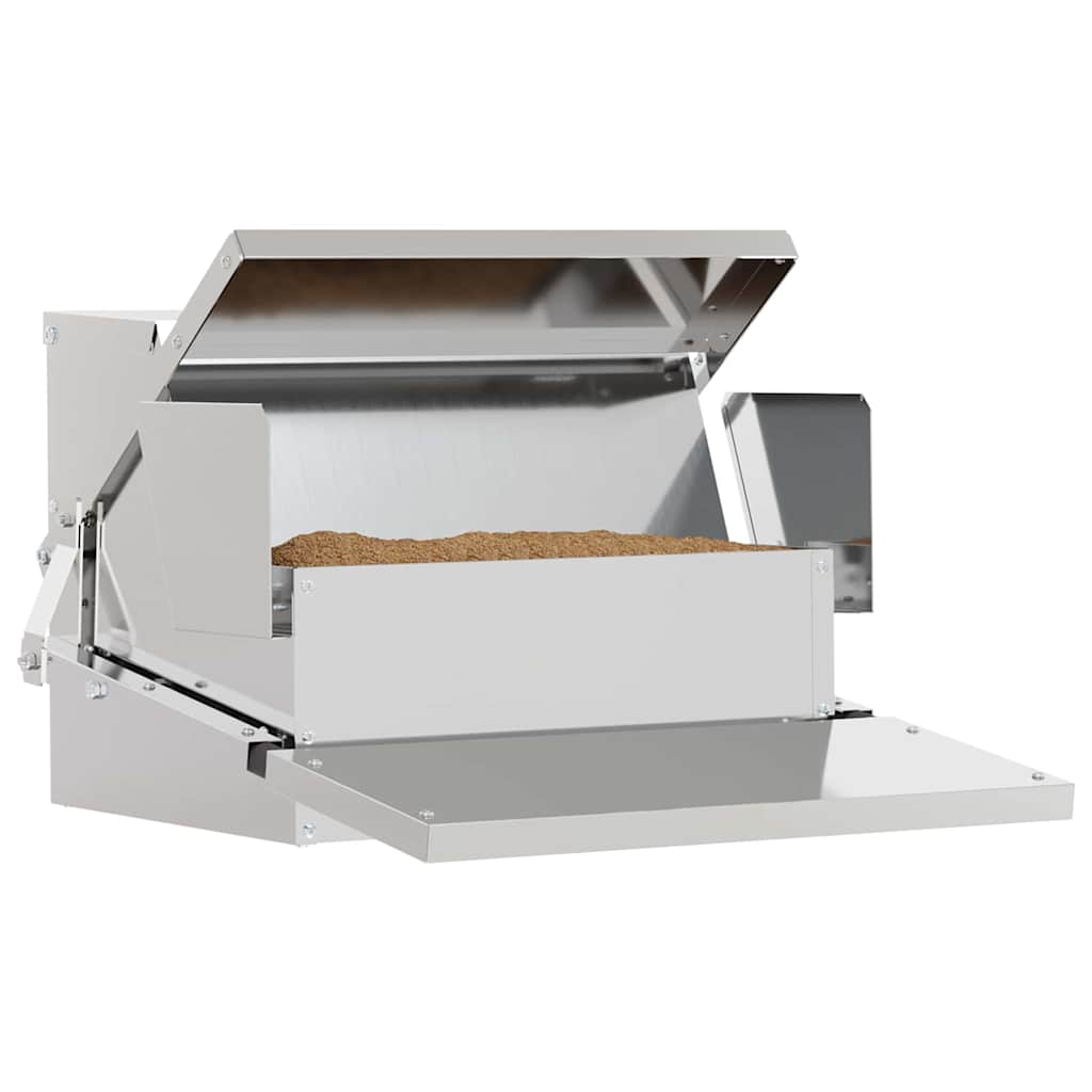 Feeder s nogom za piliće Srebrno 50 x 40 x 29 cm Cinkani čelik