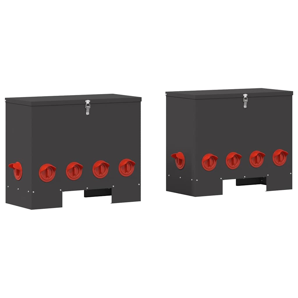 Hranilica za piliće 2 pcs Crna 60,5 x 29 x 51 cm