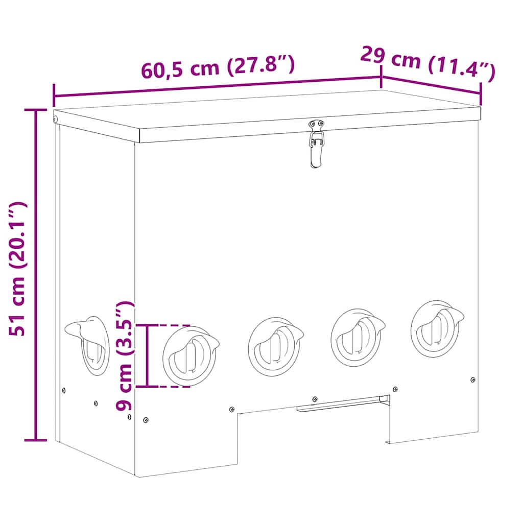 Hranilica za piliće 2 pcs Maslinasto zelena 60,5 x 29 x 51 cm