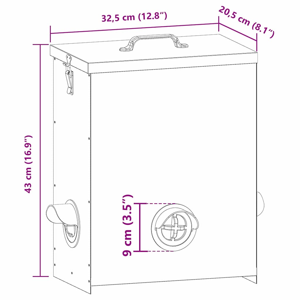 Hranilica za piliće 2 pcs Maslinasto zelena 32,5 x 20,5 x 43 cm