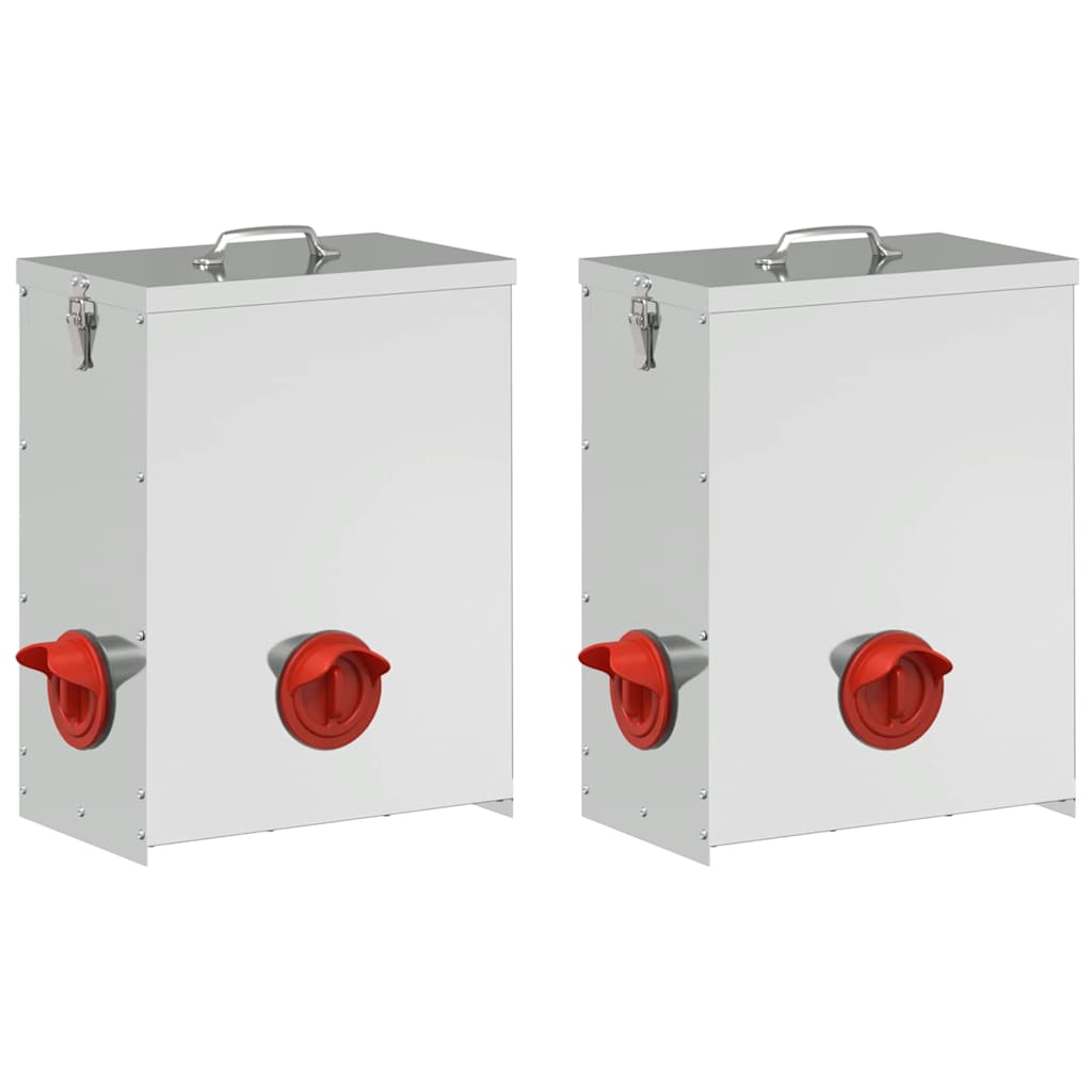 Hranilica za piliće 2 pcs Srebrno 32,5 x 20,5 x 43 cm