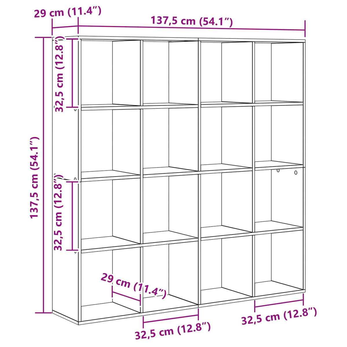Ormarić za knjige Crni hrast 137,5 x 29 x 137,5 cm