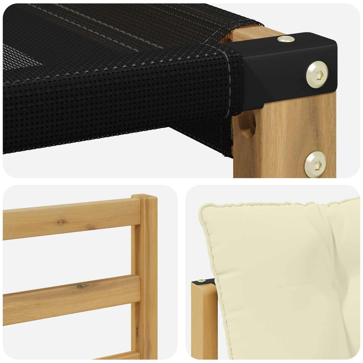 Set vanjskih sofa s jastukom 3 pcs Bijela i krem