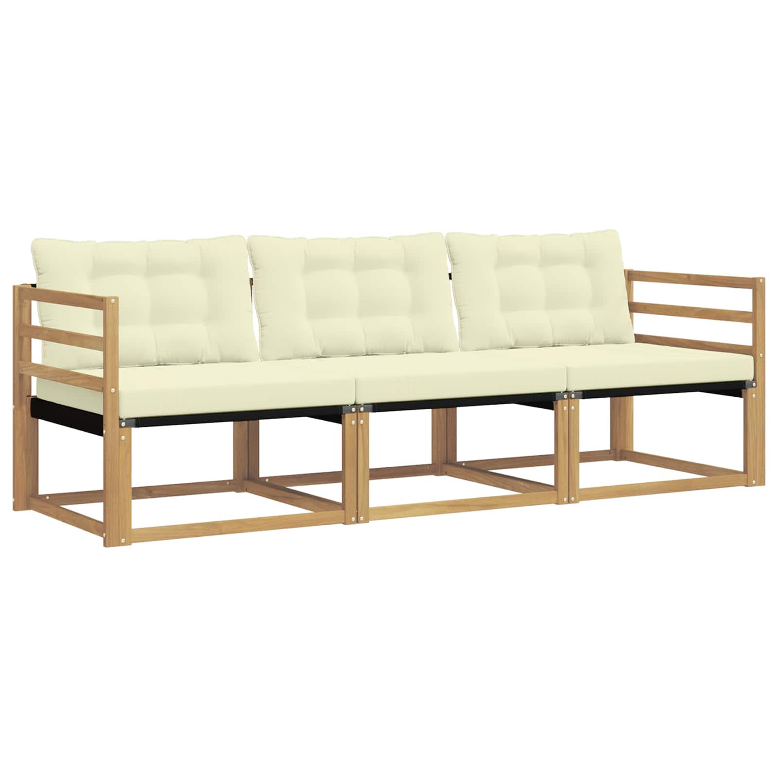 Set vanjskih sofa s jastukom 3 pcs Bijela i krem