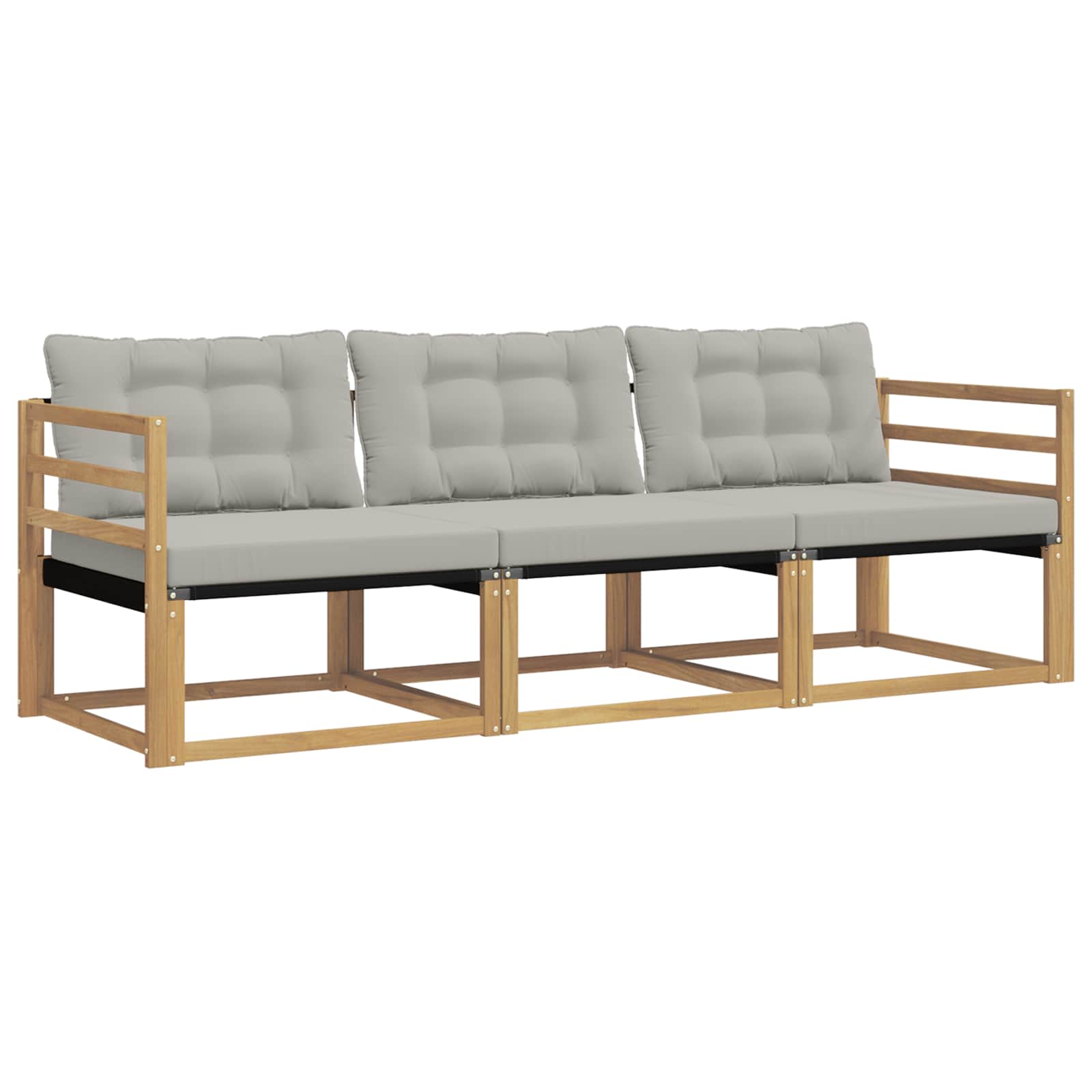 Set vanjskih sofa s jastukom 3 pcs Bijela i svjetlosiva