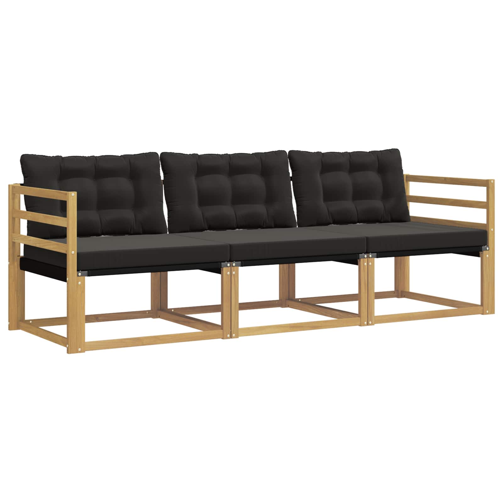 Set vanjskih sofa s jastukom 3 pcs Bijela i crna
