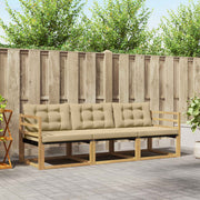 Set vanjskih sofa s jastukom 3 pcs Bijela i bež