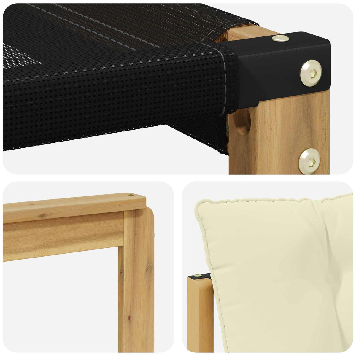Set vanjskih sofa s jastukom 3 pcs Bijela i krem