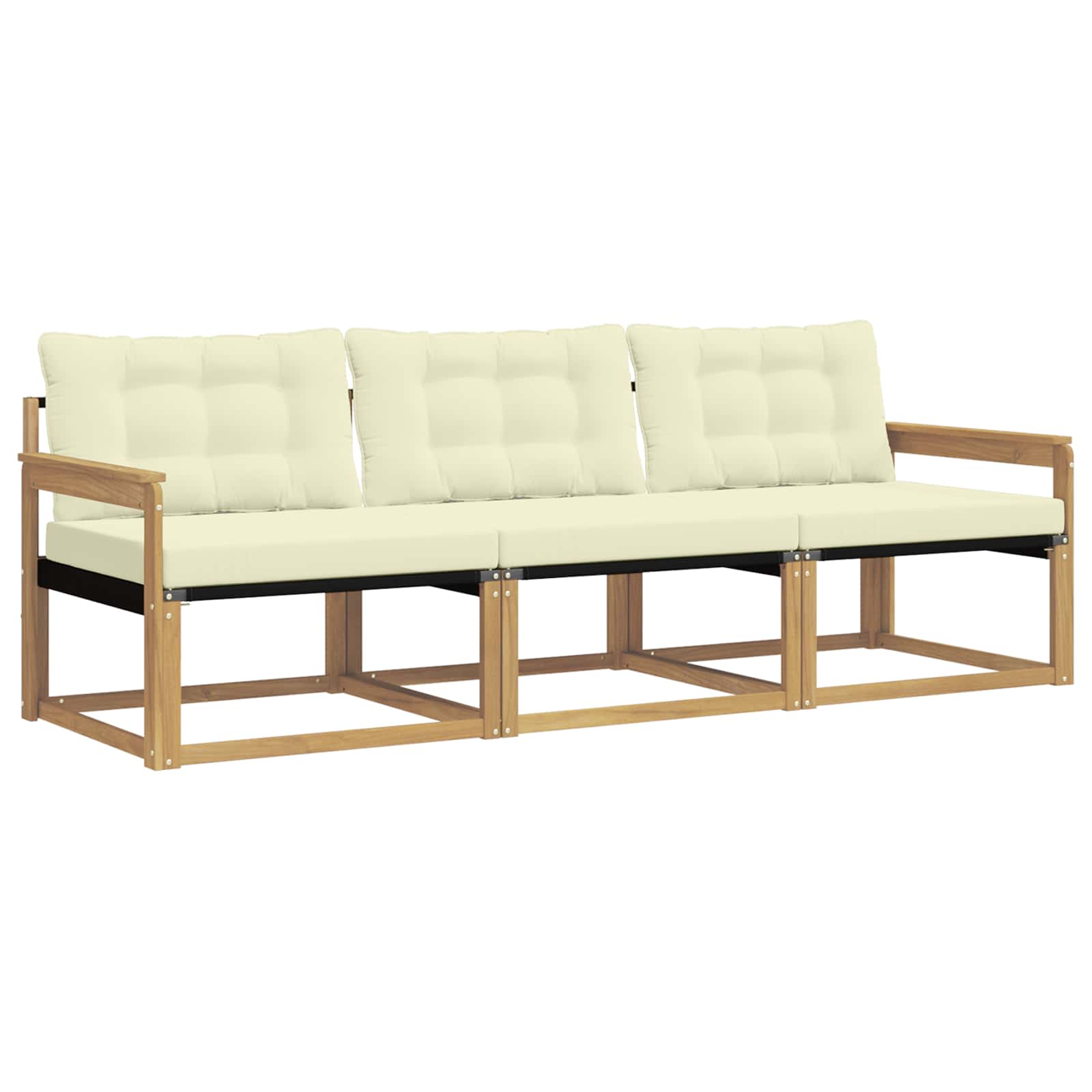 Set vanjskih sofa s jastukom 3 pcs Bijela i krem