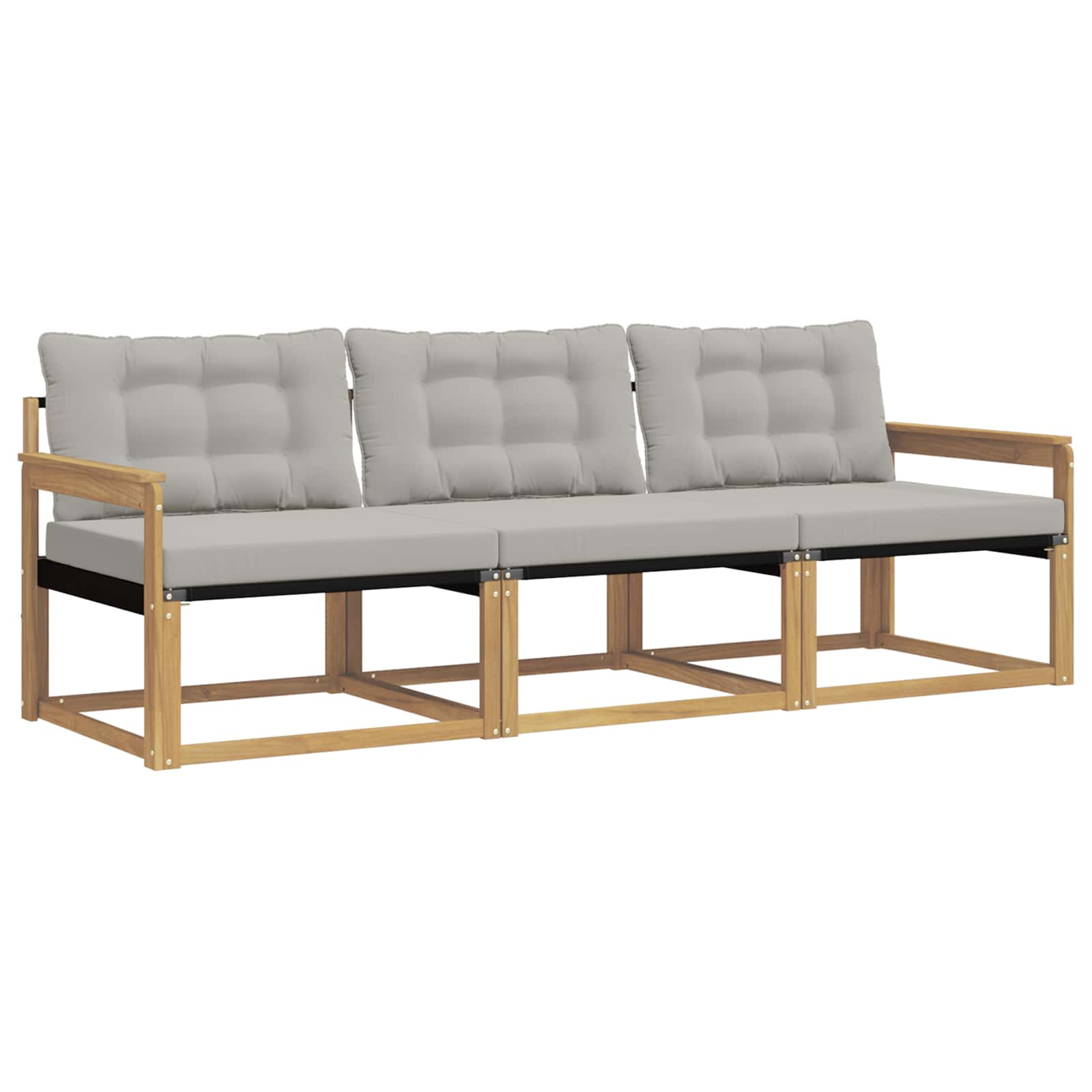 Set vanjskih sofa s jastukom 3 pcs Bijela i svjetlosiva