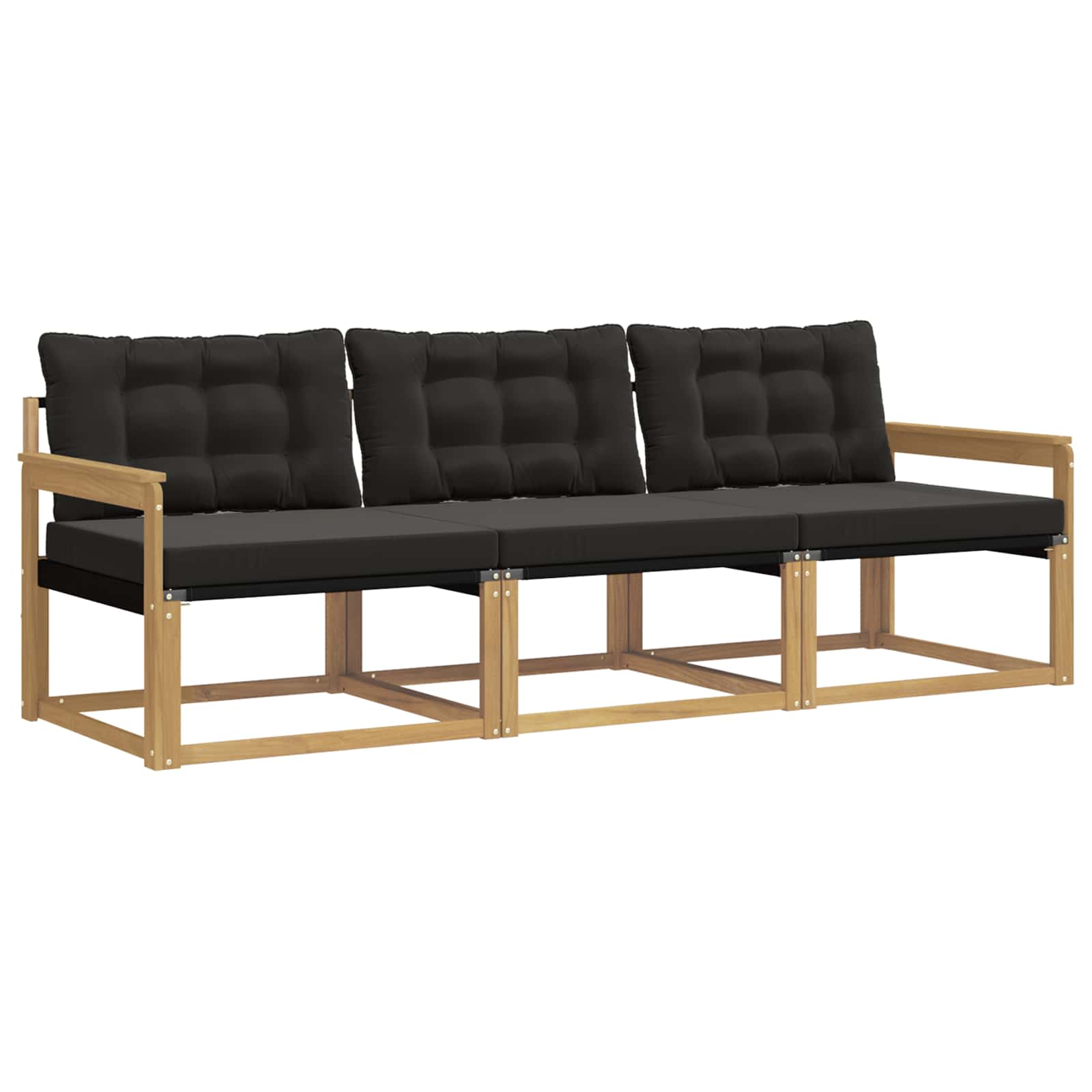 Set vanjskih sofa s jastukom 3 pcs Bijela i crna