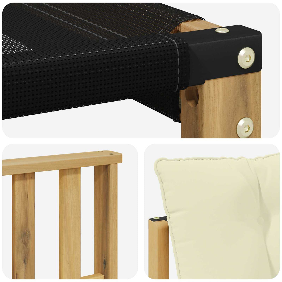 Set vanjskih sofa s jastukom 3 pcs Bijela i krem