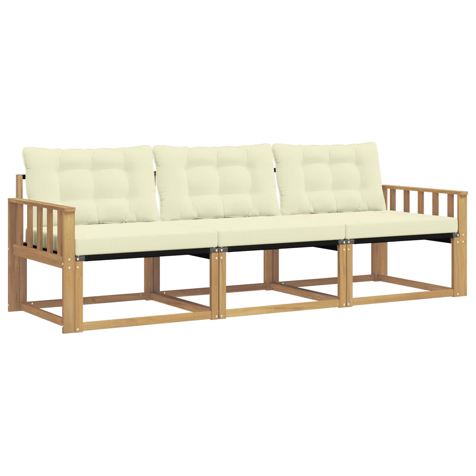 Set vanjskih sofa s jastukom 3 pcs Bijela i krem