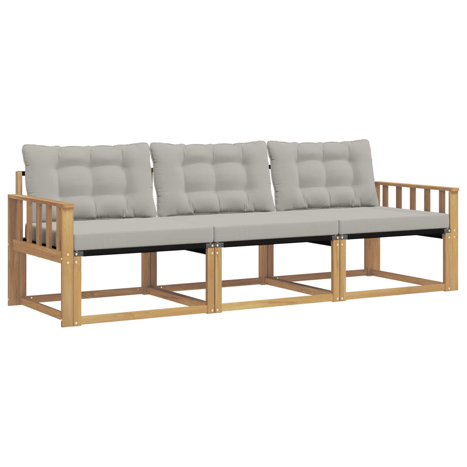 Set vanjskih sofa s jastukom 3 pcs Bijela i svjetlosiva