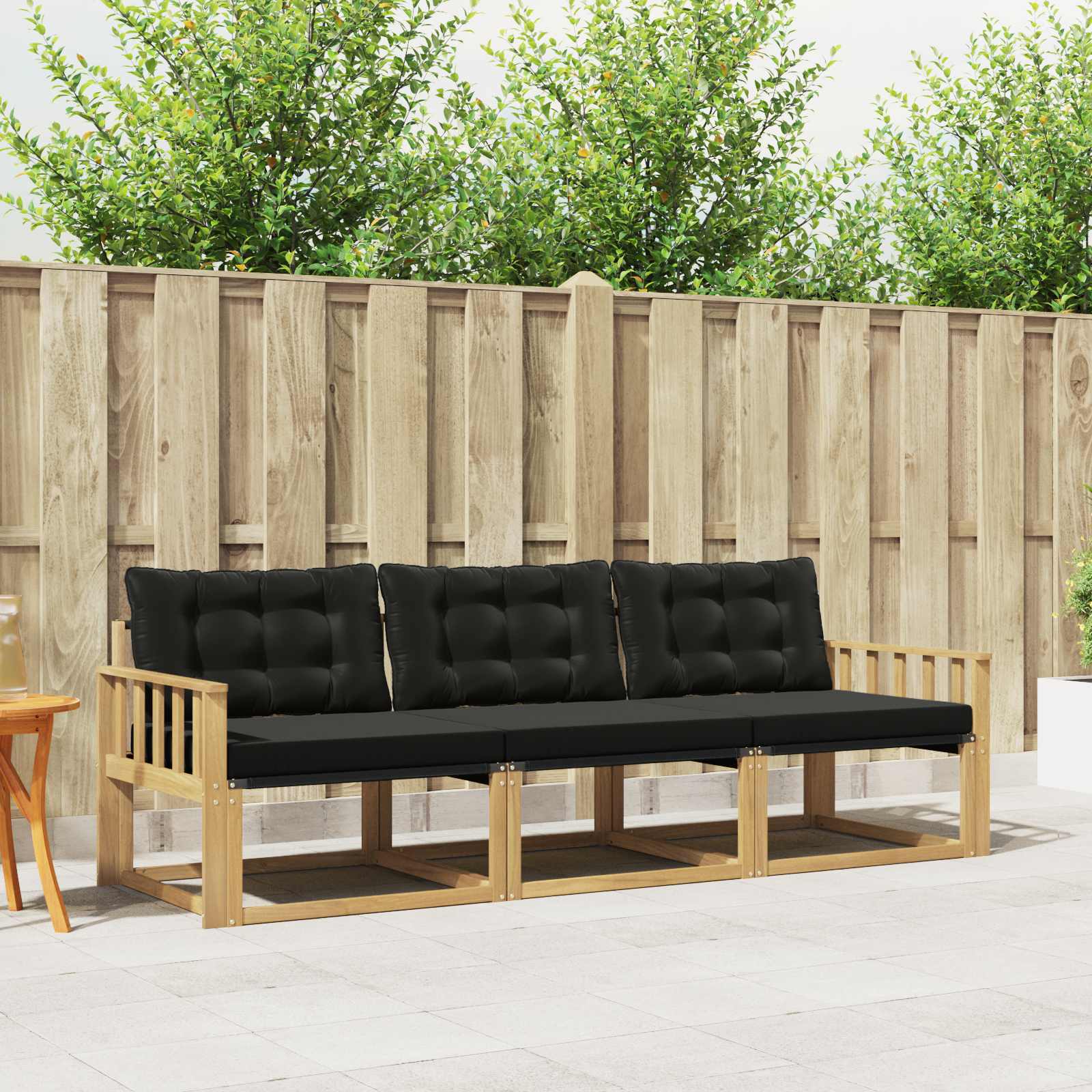 Set vanjskih sofa s jastukom 3 pcs Bijela i crna