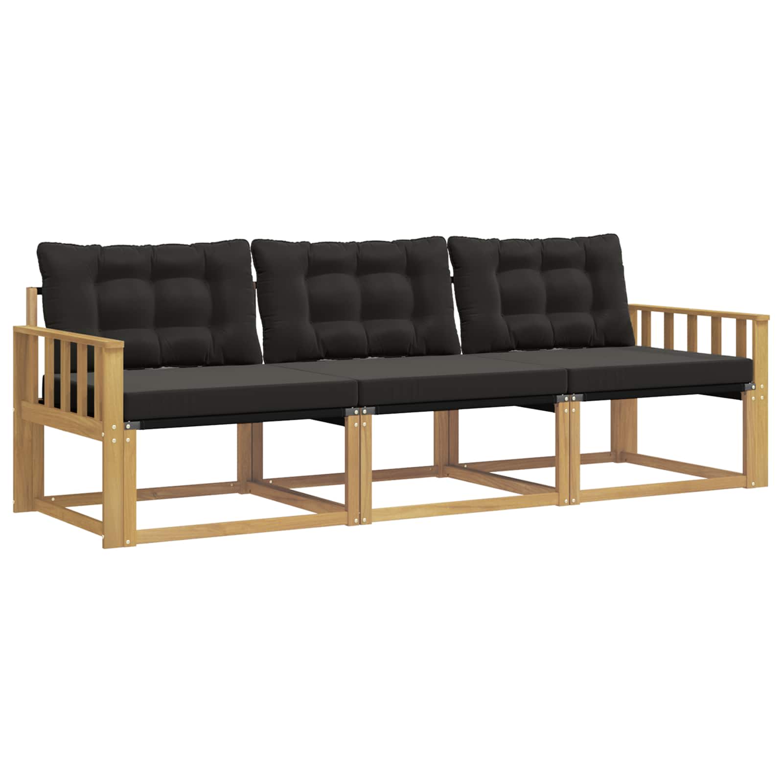 Set vanjskih sofa s jastukom 3 pcs Bijela i crna