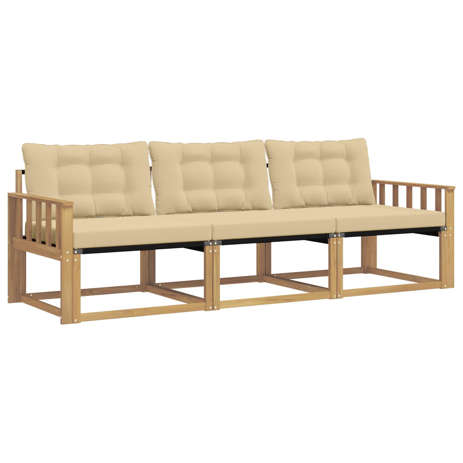 Set vanjskih sofa s jastukom 3 pcs Bijela i bež