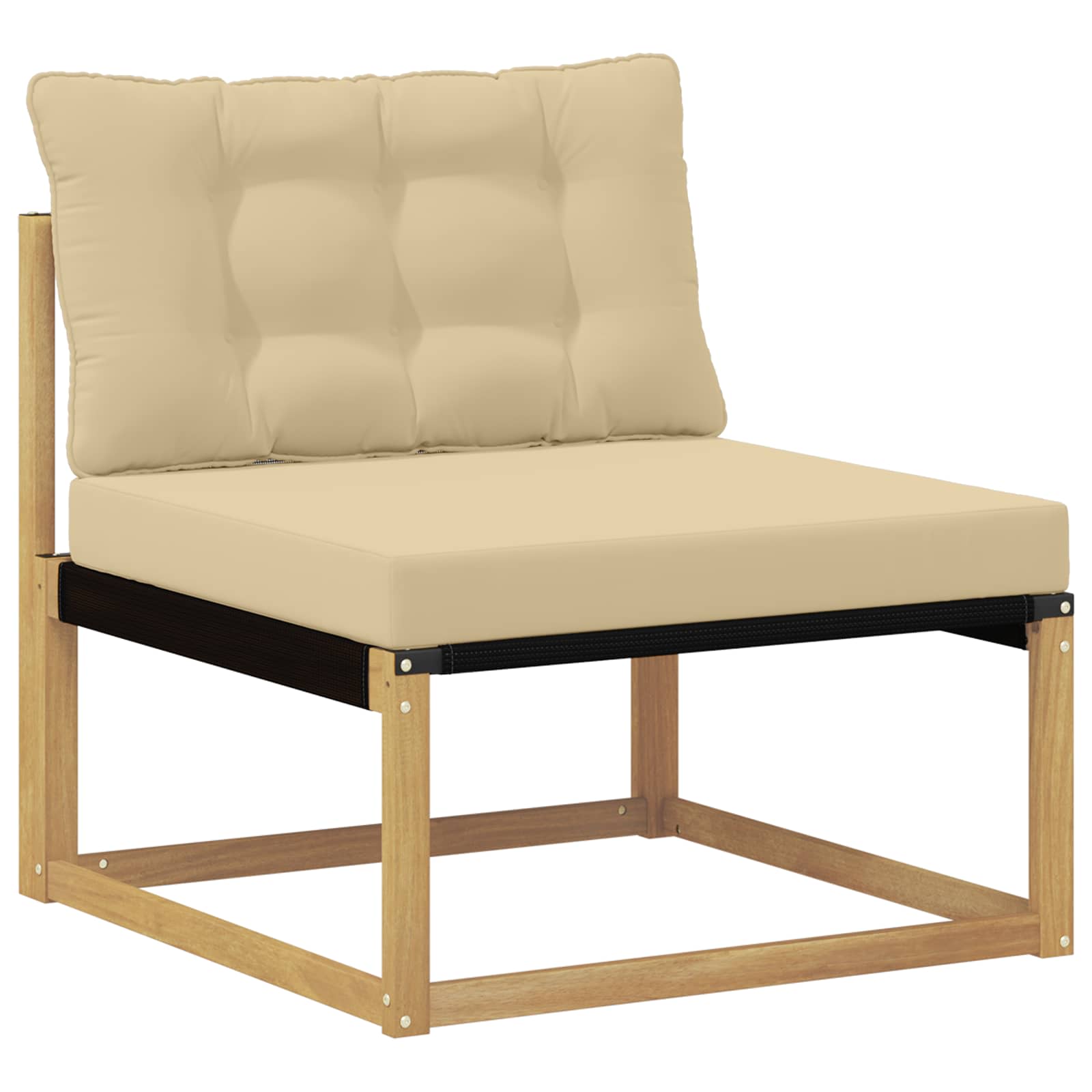 Set vanjskih sofa s jastukom 3 pcs Bijela i bež