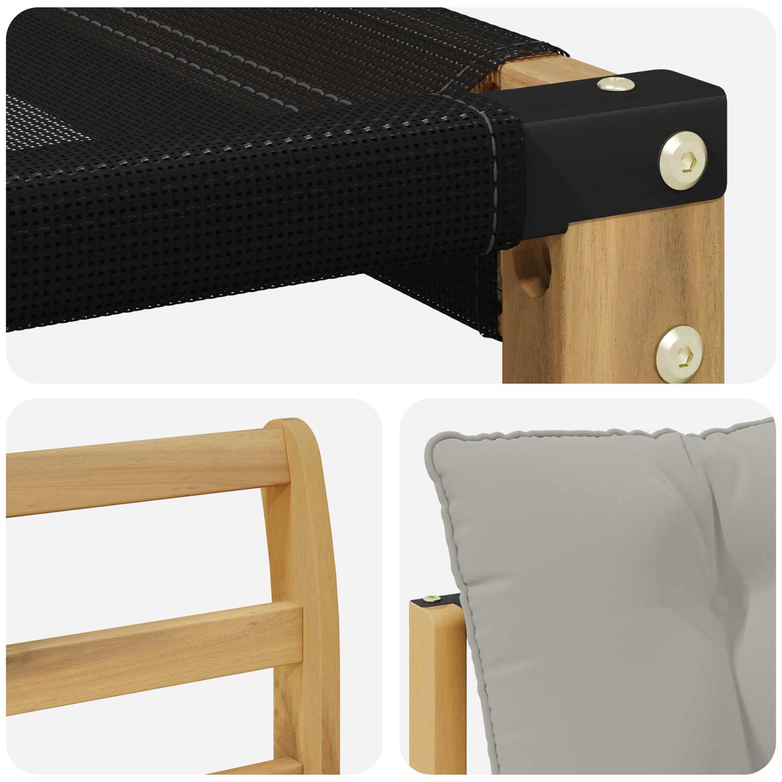 Set vanjskih sofa s jastukom 3 pcs Bijela i svjetlosiva
