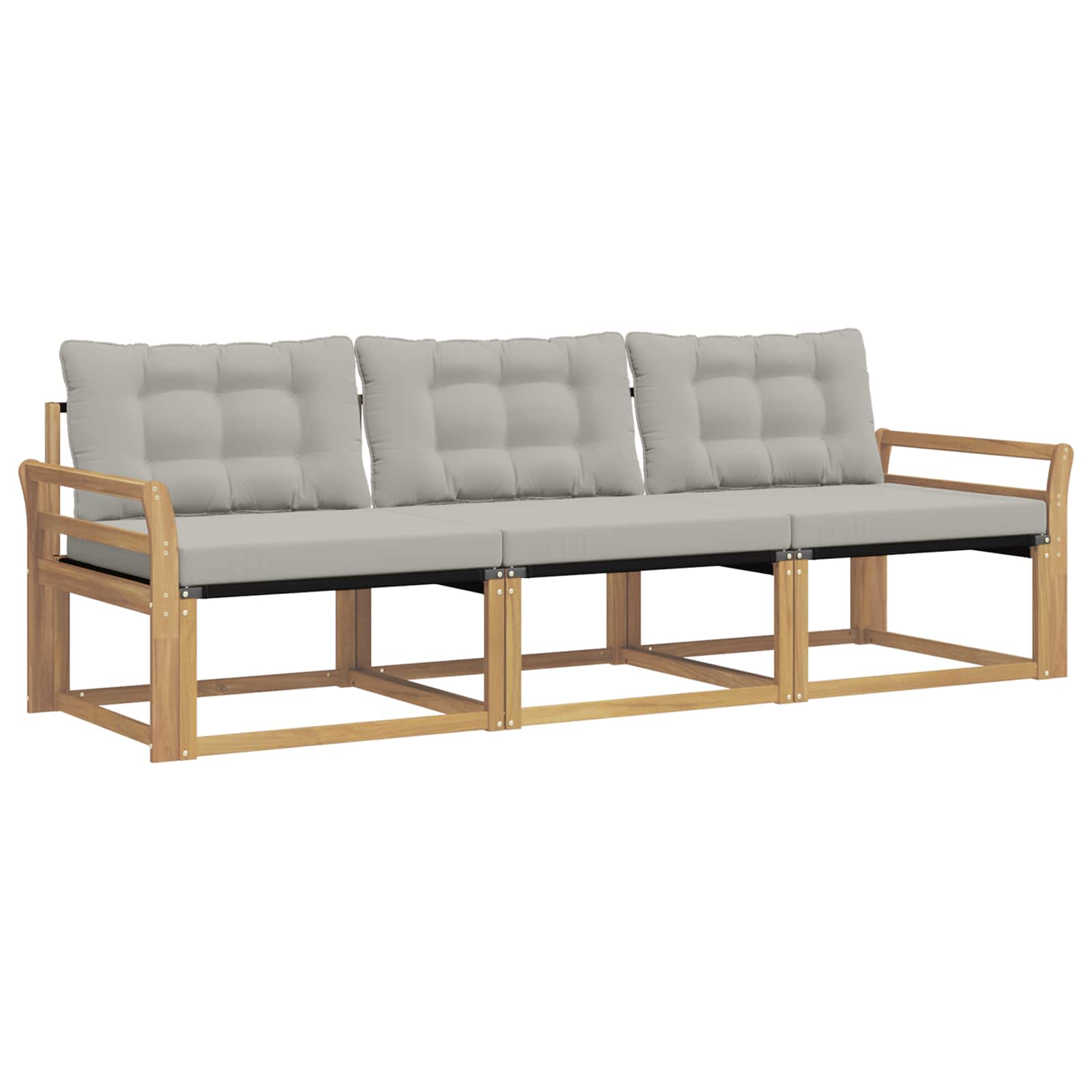 Set vanjskih sofa s jastukom 3 pcs Bijela i svjetlosiva