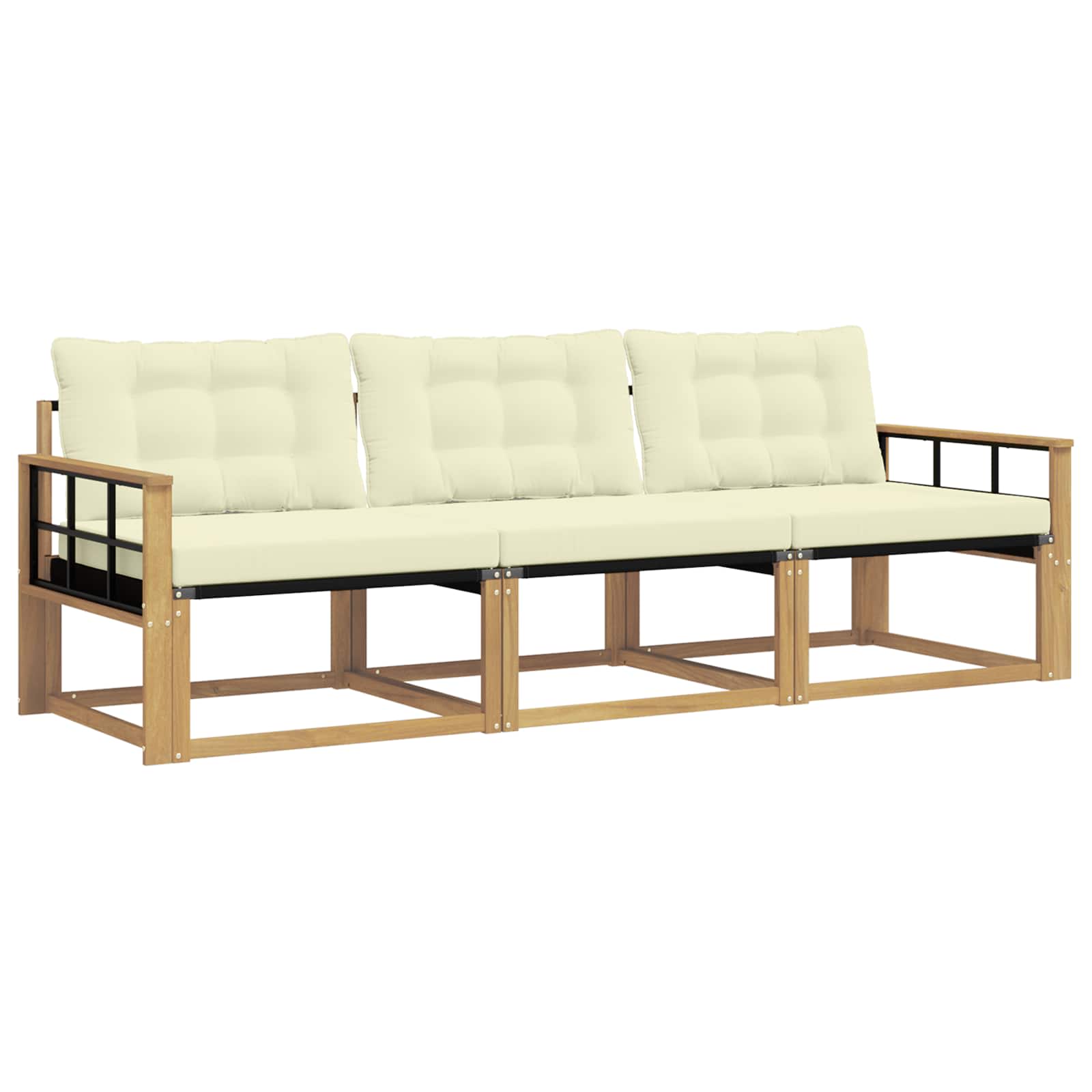 Set vanjskih sofa s jastukom 3 pcs Bijela i krem
