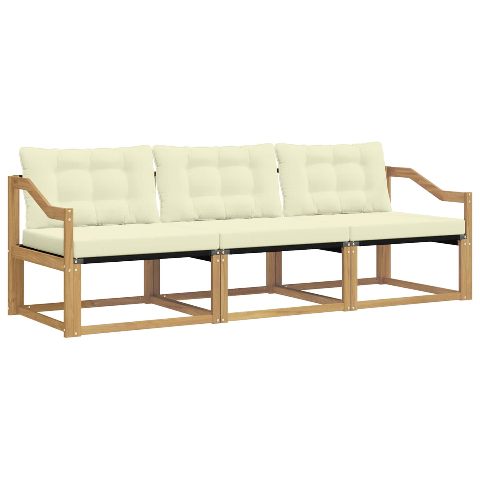 Set vanjskih sofa s jastukom 3 pcs Bijela i krem