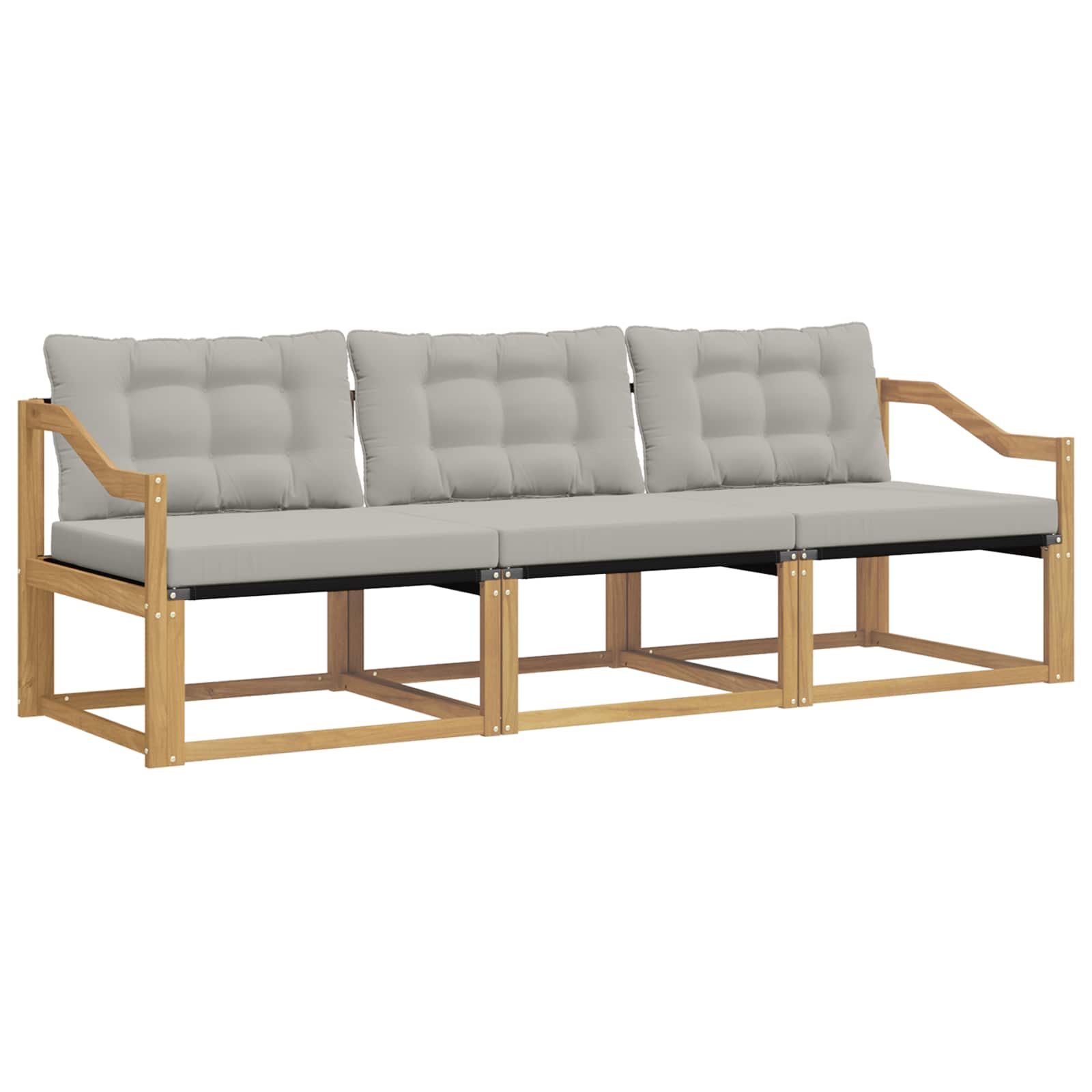 Set vanjskih sofa s jastukom 3 pcs Bijela i svjetlosiva