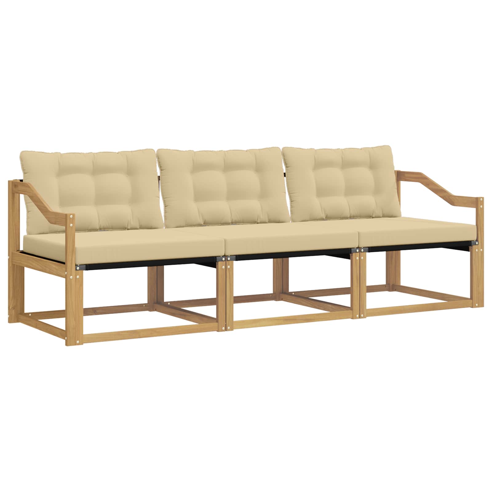 Set vanjskih sofa s jastukom 3 pcs Bijela i bež