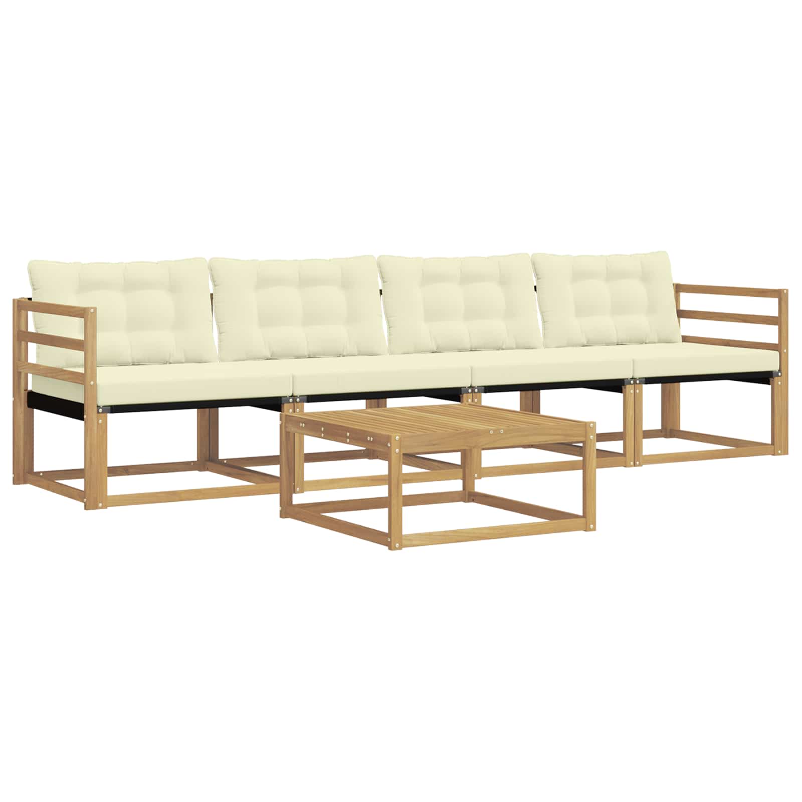 Set vanjskih sofa 5 pcs Bijela i krem 79 x 79 x 37 cm