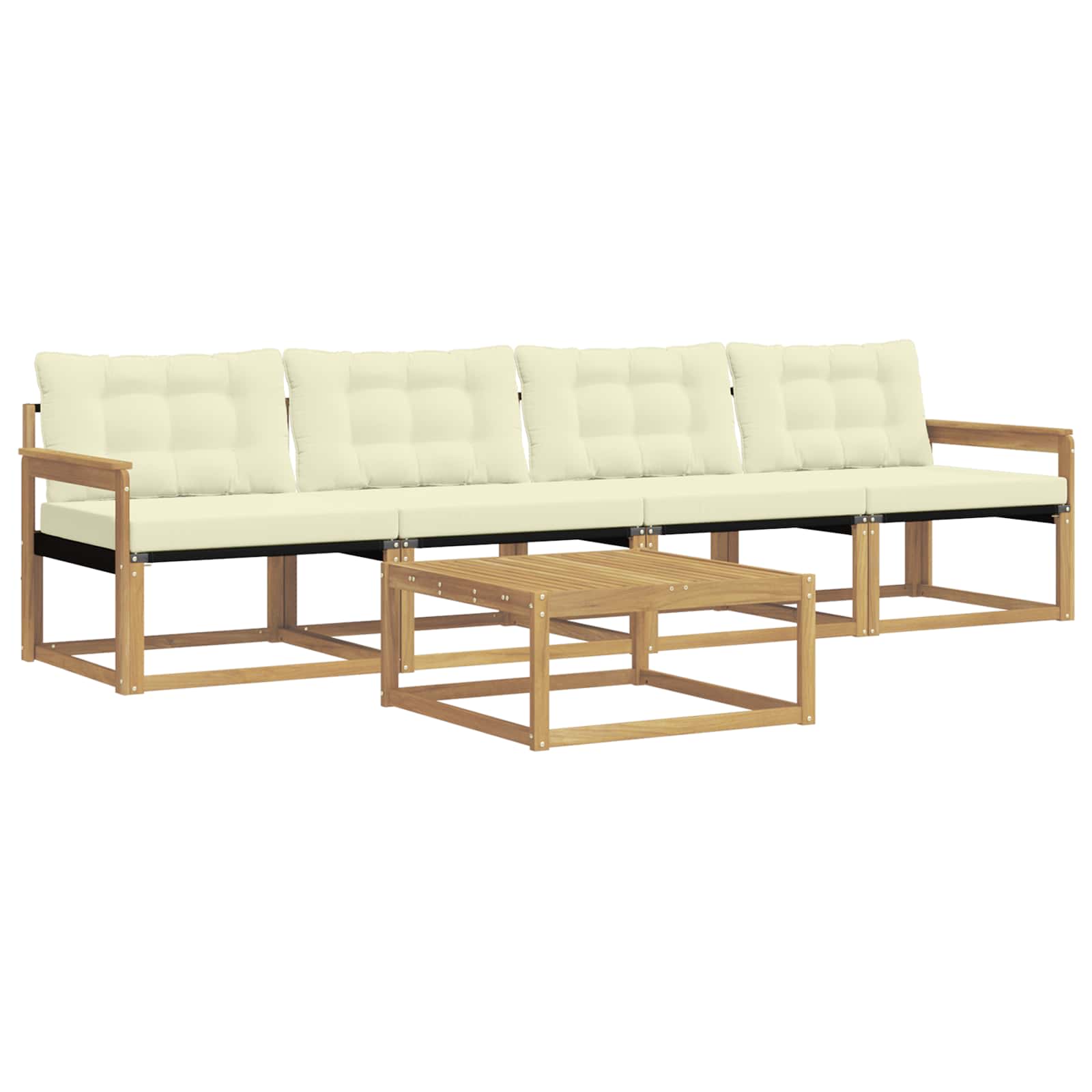 Set vanjskih sofa 5 pcs Bijela i krem 79 x 79 x 37 cm