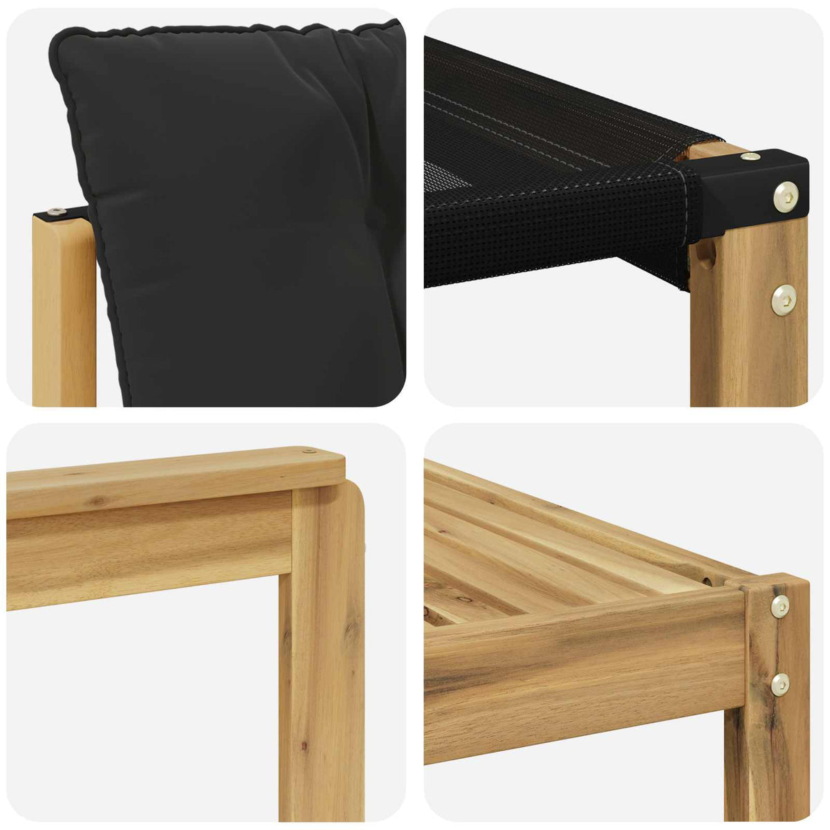 Set vanjskih sofa 5 pcs Bijela i crna 79 x 79 x 37 cm