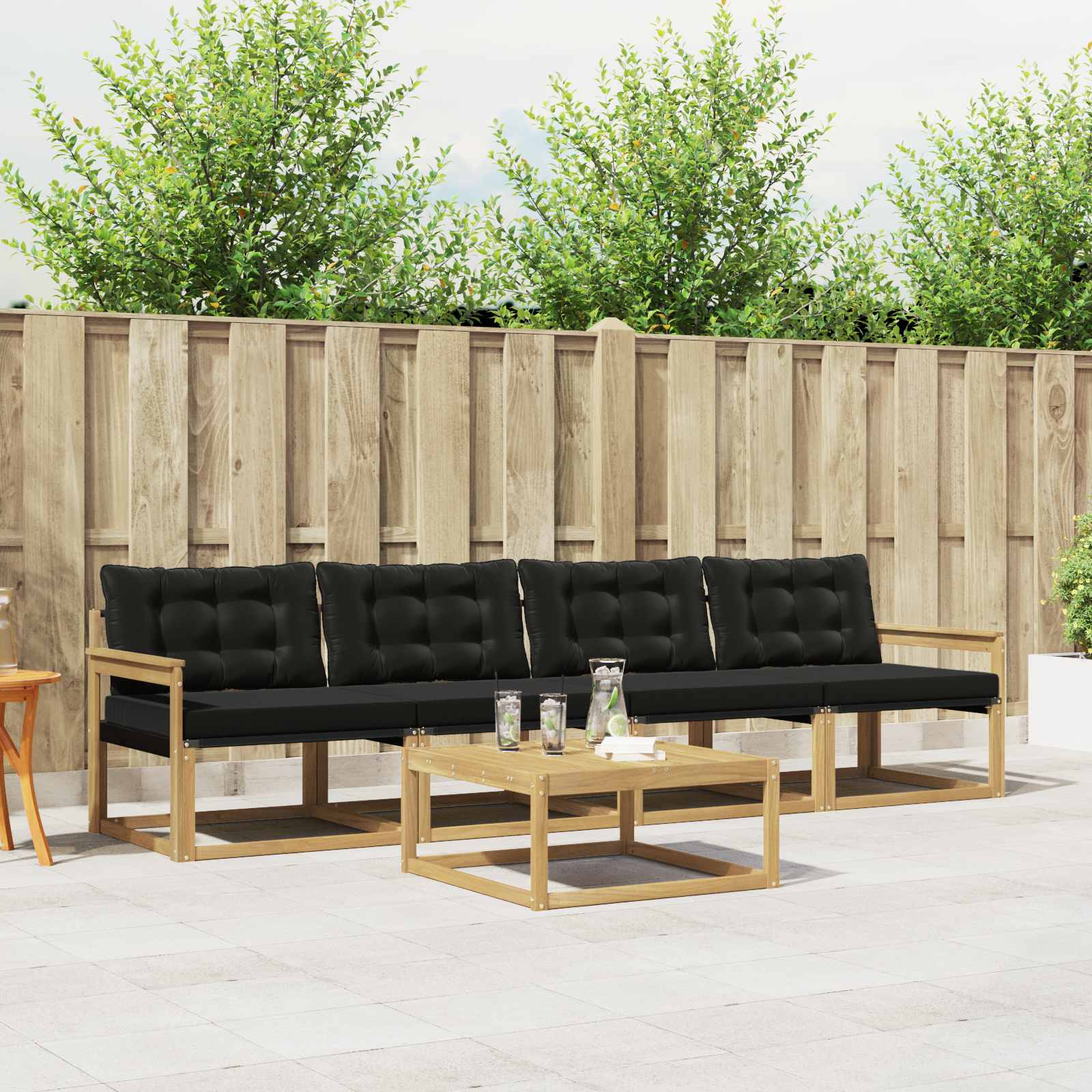 Set vanjskih sofa 5 pcs Bijela i crna 79 x 79 x 37 cm