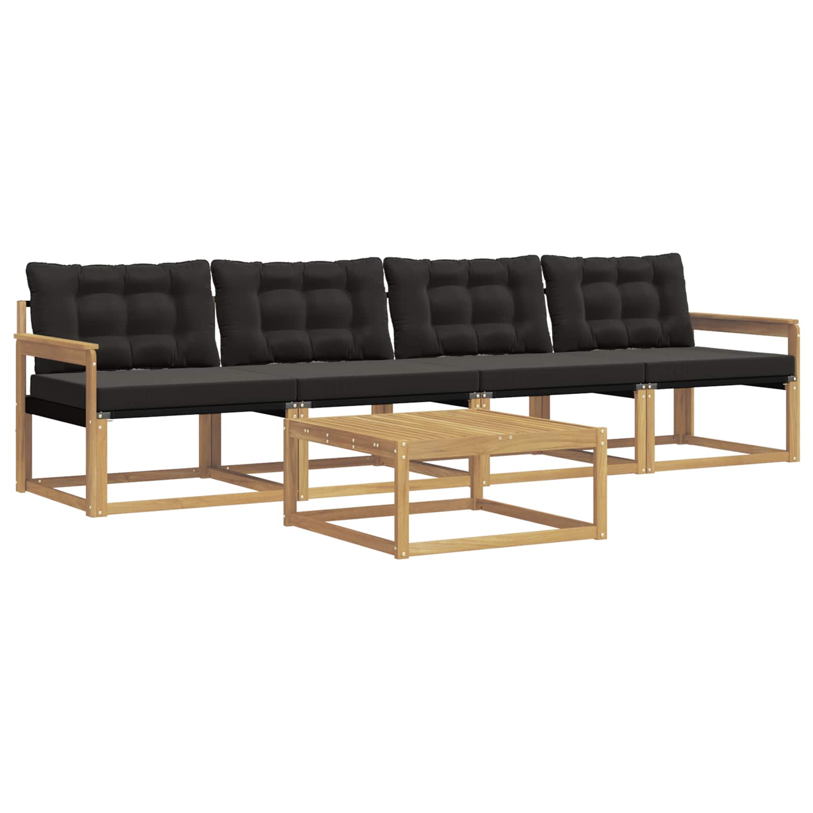 Set vanjskih sofa 5 pcs Bijela i crna 79 x 79 x 37 cm