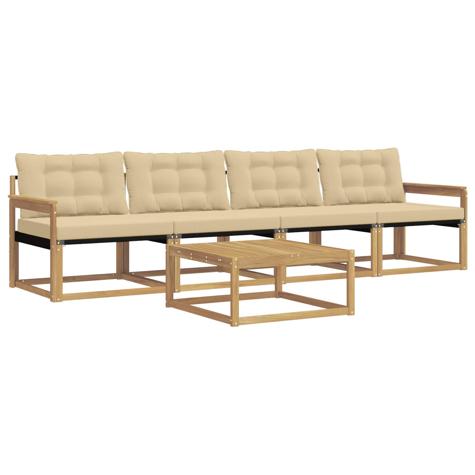 Set vanjskih sofa 5 pcs Bijela i bež 79 x 79 x 37 cm