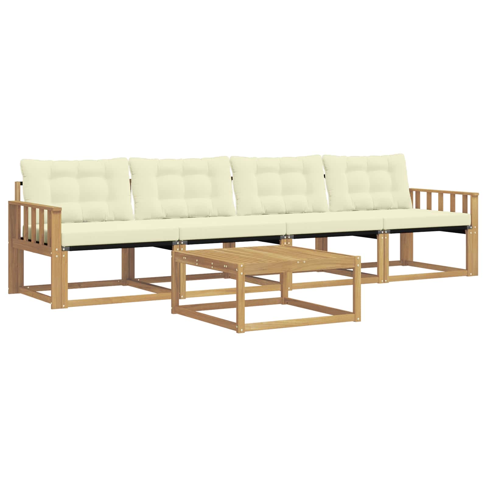 Set vanjskih sofa 5 pcs Bijela i krem 79 x 79 x 37 cm