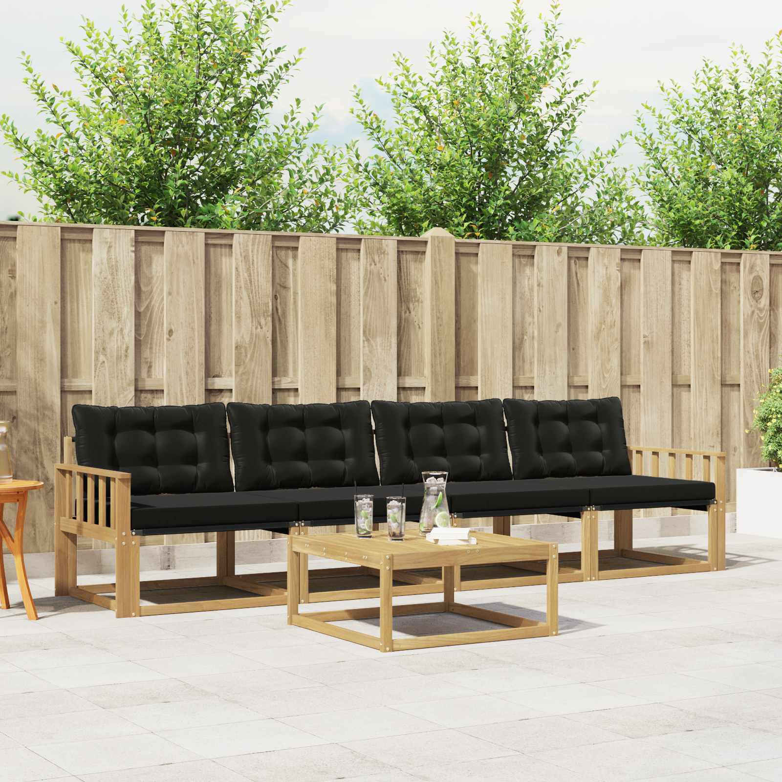 Set vanjskih sofa 5 pcs Bijela i crna 79 x 79 x 37 cm