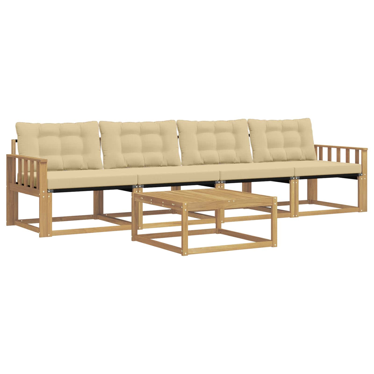 Set vanjskih sofa 5 pcs Bijela i bež 79 x 79 x 37 cm