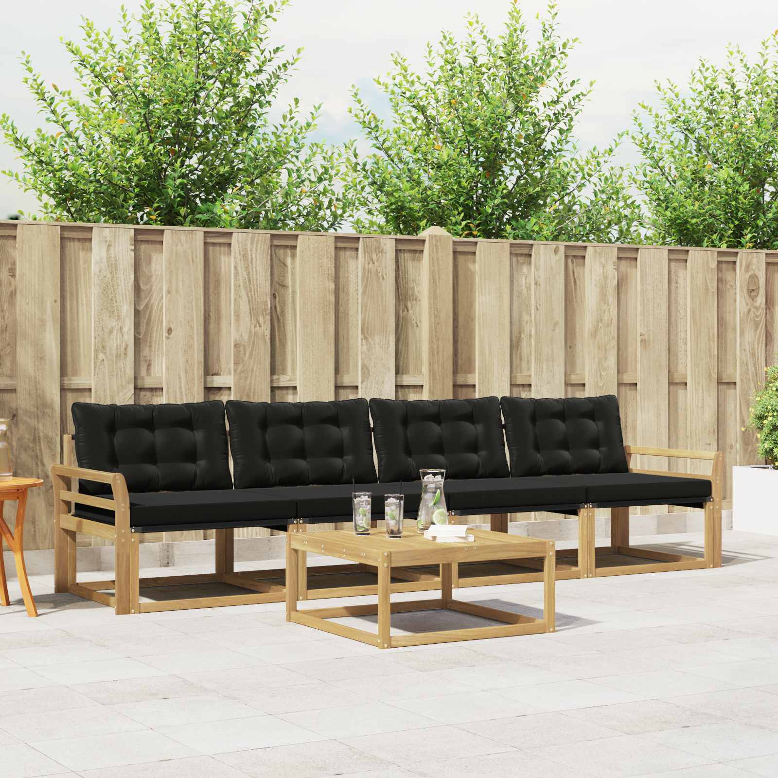 Set vanjskih sofa 5 pcs Bijela i crna 79 x 79 x 37 cm