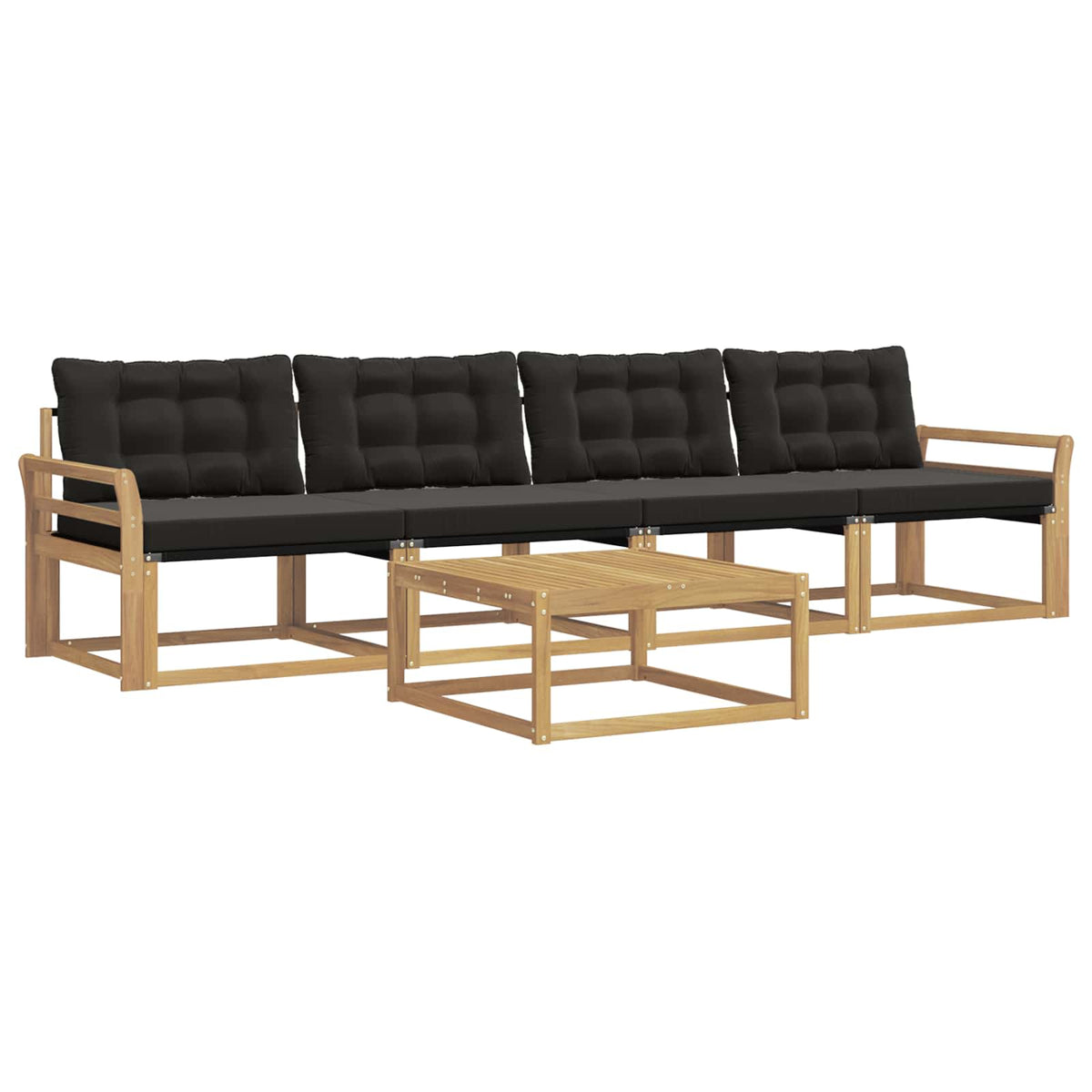 Set vanjskih sofa 5 pcs Bijela i crna 79 x 79 x 37 cm