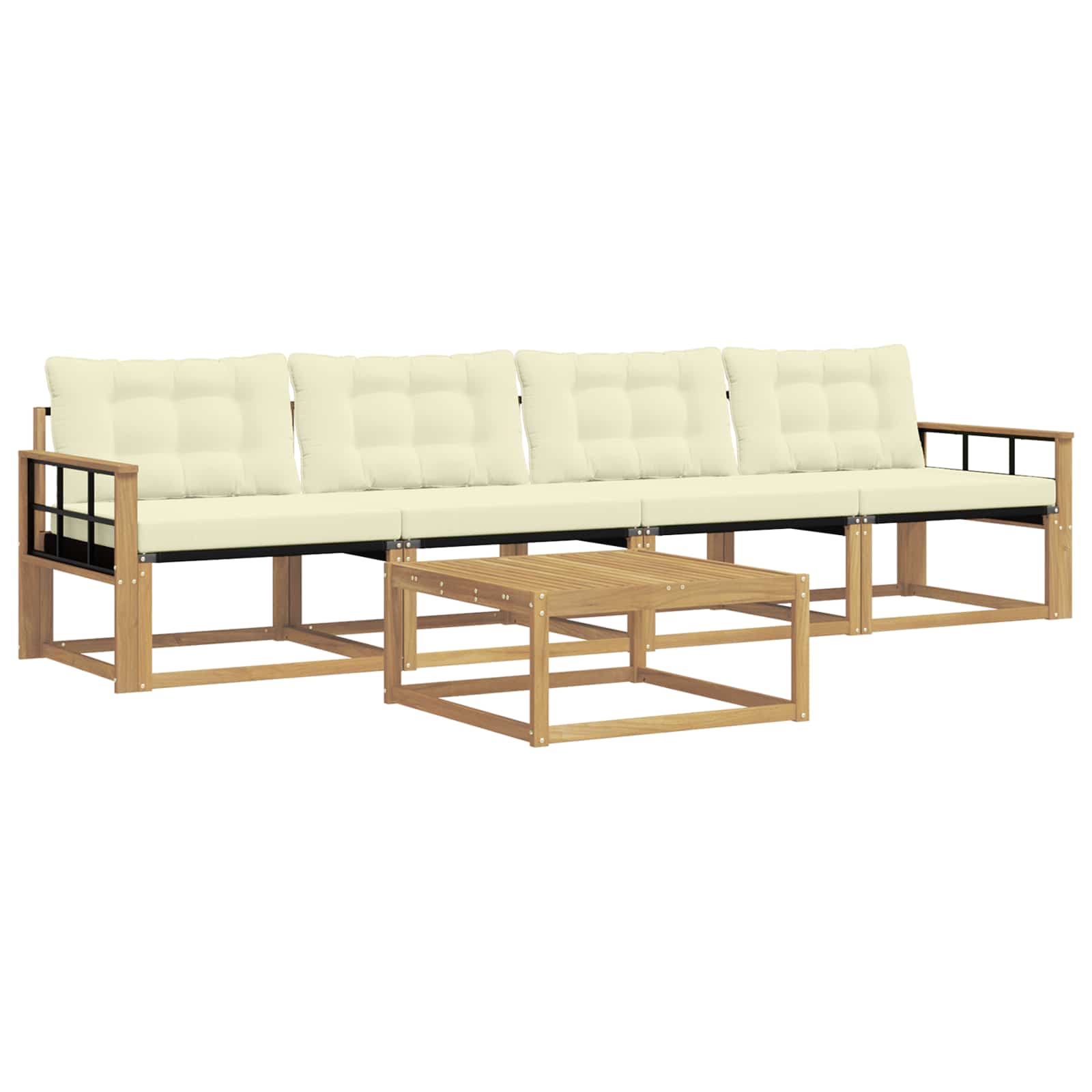Set vanjskih sofa 5 pcs Bijela i krem 79 x 79 x 37 cm